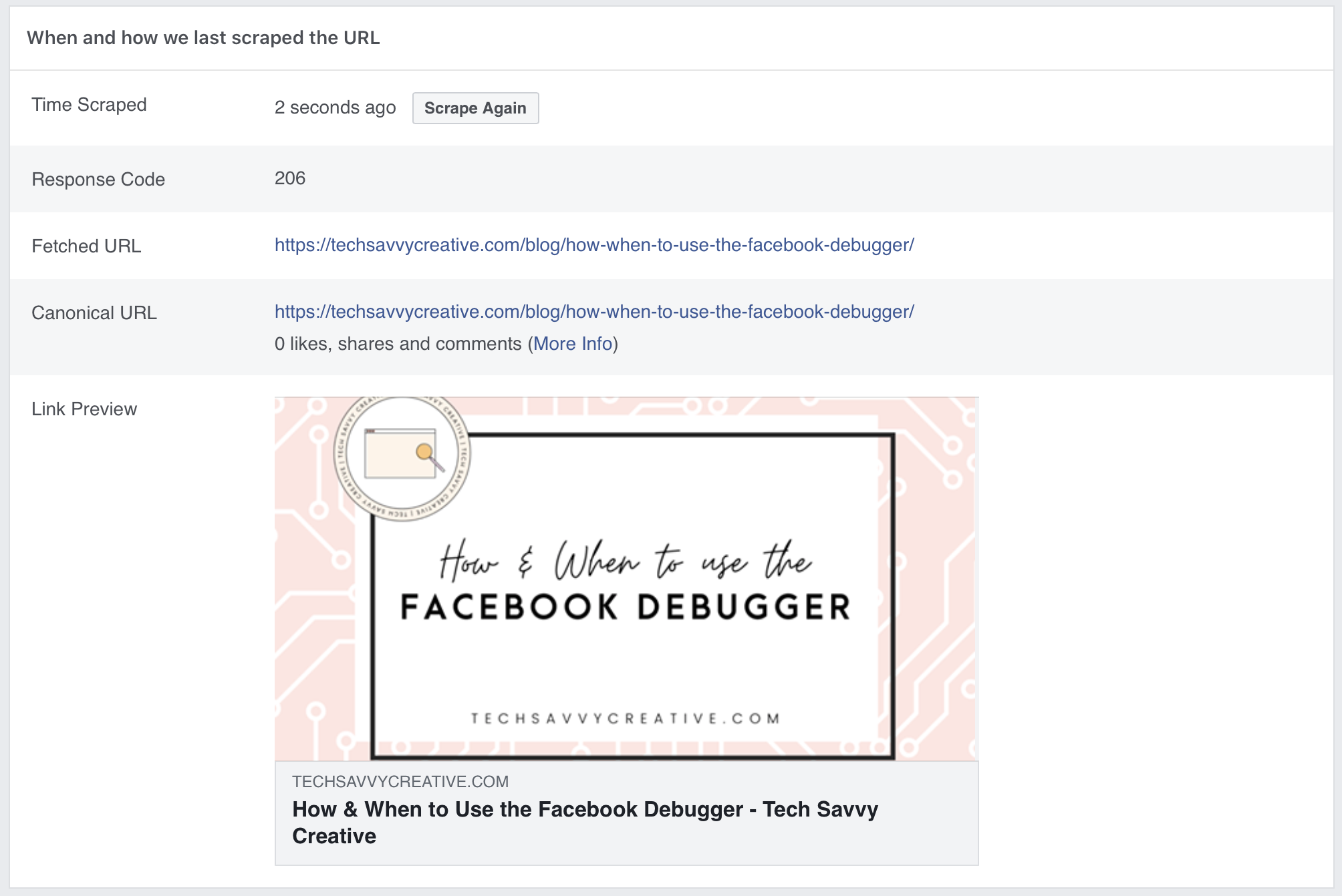 How to Use the Facebook Debugger by Tech Savvy Creative