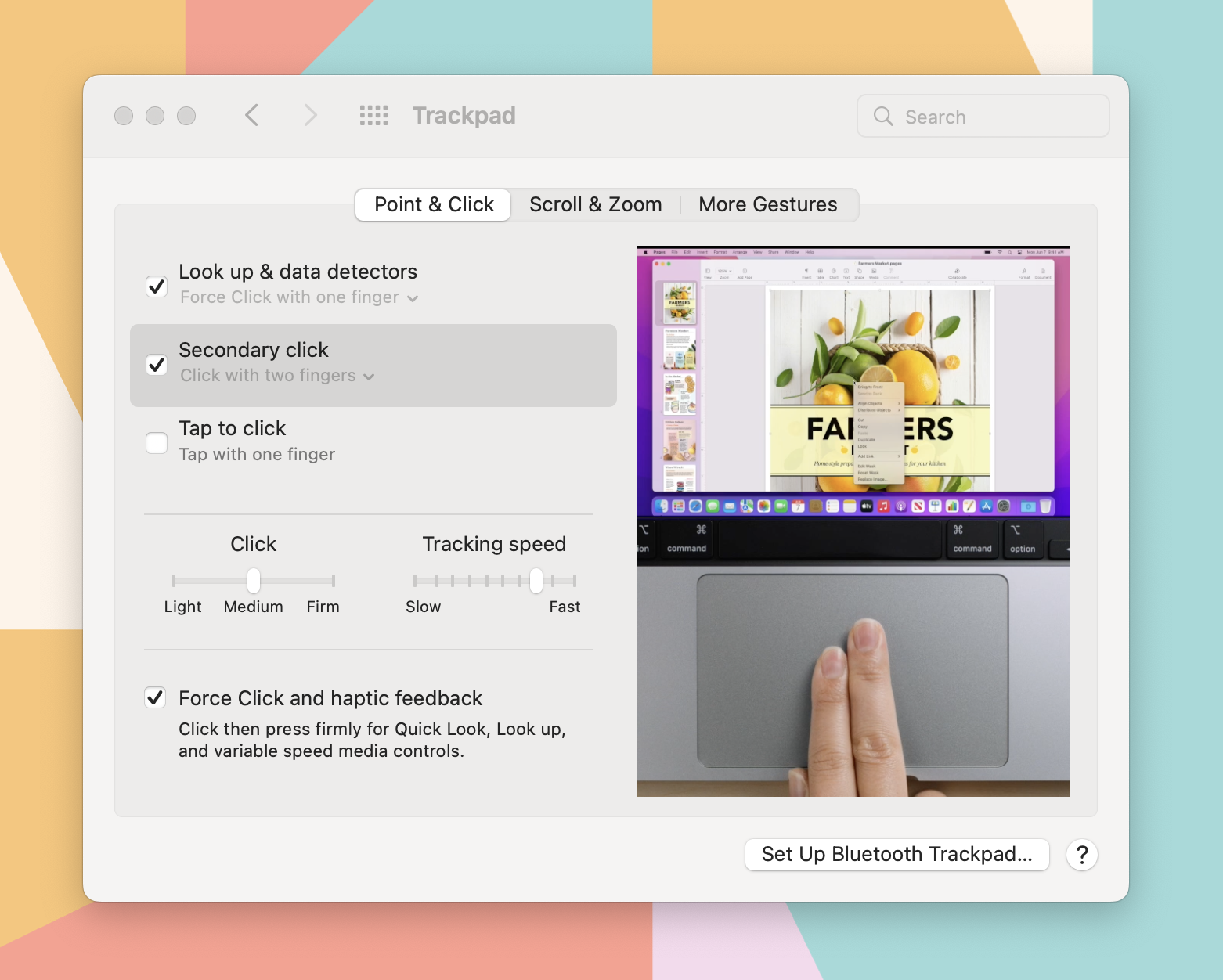 Screenshot of Trackpad Settings on a Mac